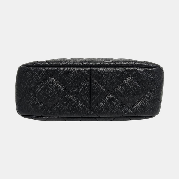 23P Small Quilted Grained Calfskin Black
