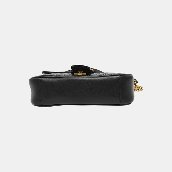 GG Marmont Small Quilted Calfskin Black