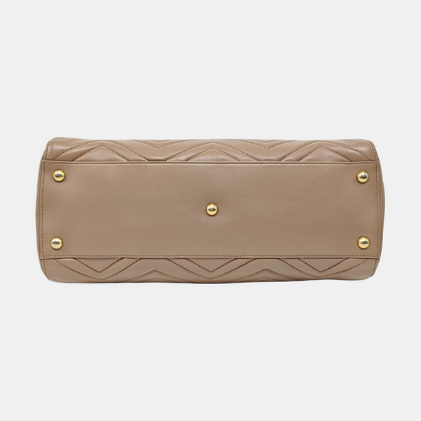 Authenticated pre-owned GG Marmont Quilted Calfskin Beige - Tote Bag at Looply