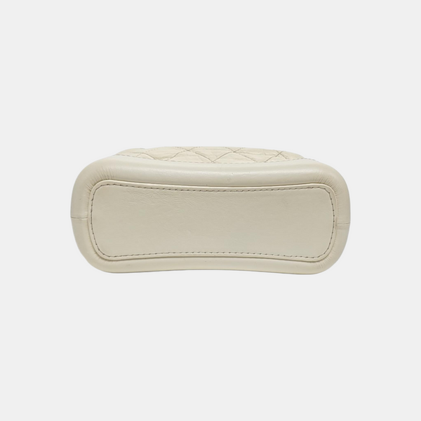 GABRIELLE Small Quilted Calfskin White