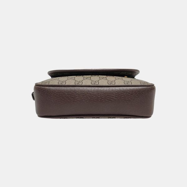 Ophidia Small Monogram Coated Canvas Beige