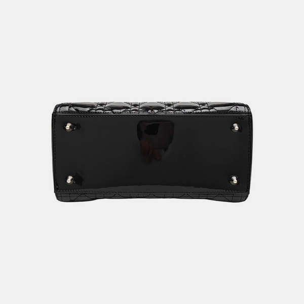 Lady Dior Medium Cannage Patent Leather Black