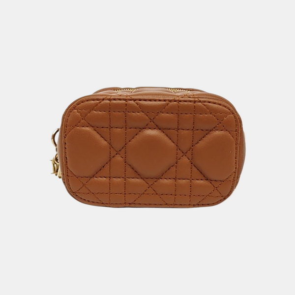 Lady Dior Super Mini Cannage Lambskin Brown