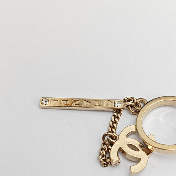CC Logo Metal Gold Stud Earrings