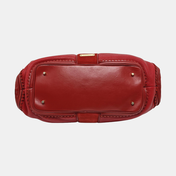 Leather Shoulder Bag Red