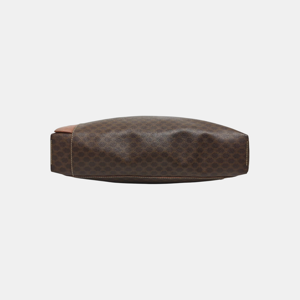 Coated Canvas Top Handle Bag Brown