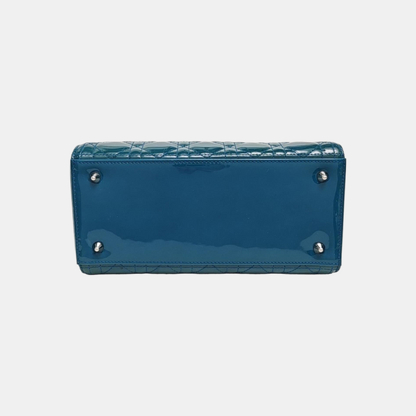 Lady Dior Medium Quilted Patent Leather Green