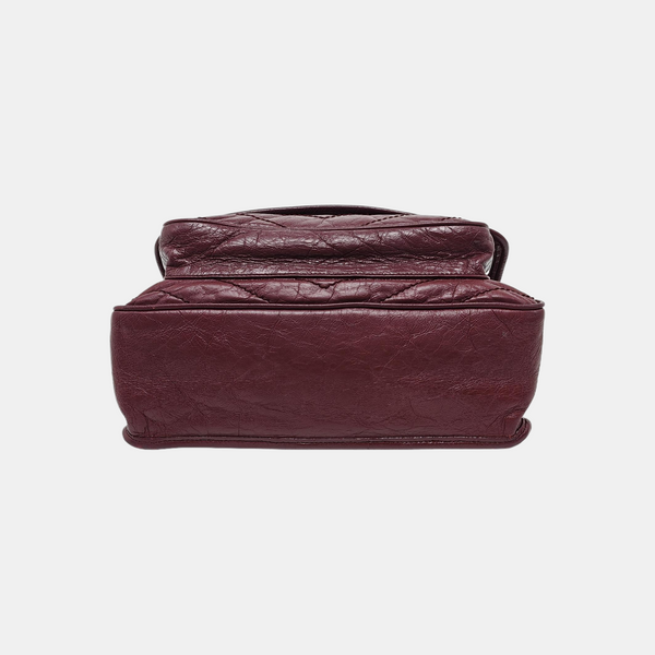 NIKI Medium Chevron Calfskin Red