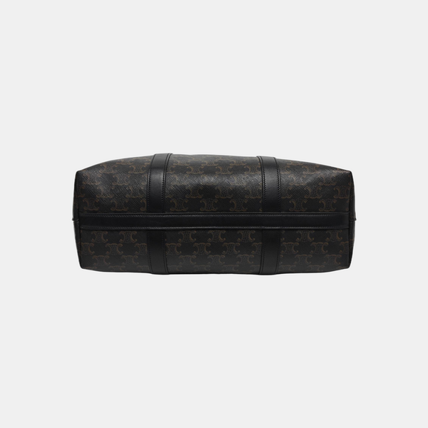 Coated Canvas Top Handle Bag Black
