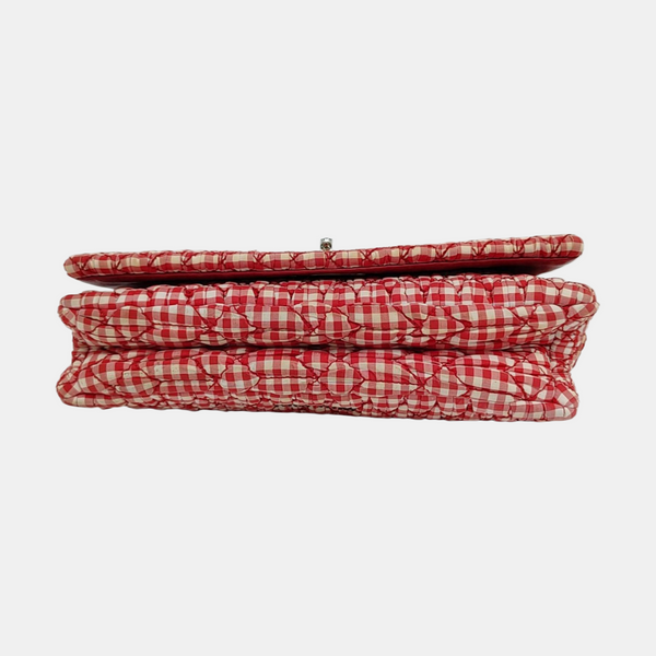 Bolso bandolera de tela acolchada rojo