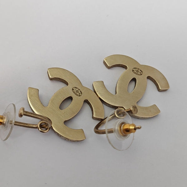 CC Logo Resin Green Stud Earrings