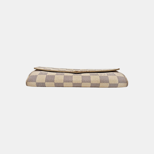 PORTE MONNAIE Damier Azur Coated Canvas White