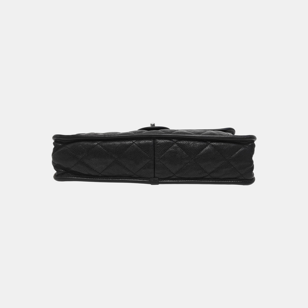 CLASSIC FLAP Jumbo Quilted Grained Calfskin Black