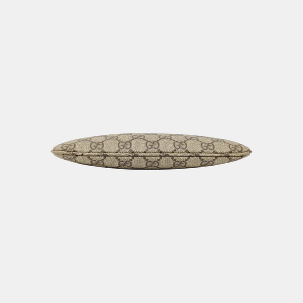 GG Emblem Small Monogram Coated Canvas Beige