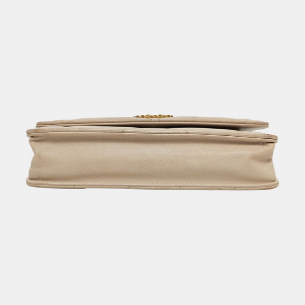 CHANEL 19 WOC Quilted Lambskin Beige