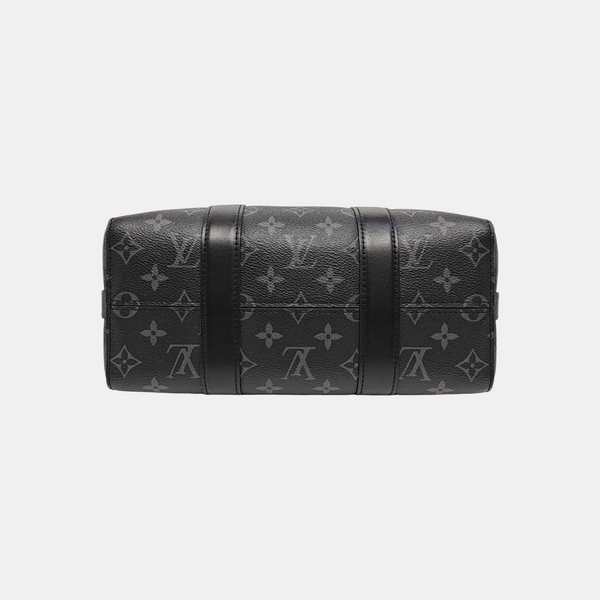 KEEPALL Monogram Coated Canvas Black