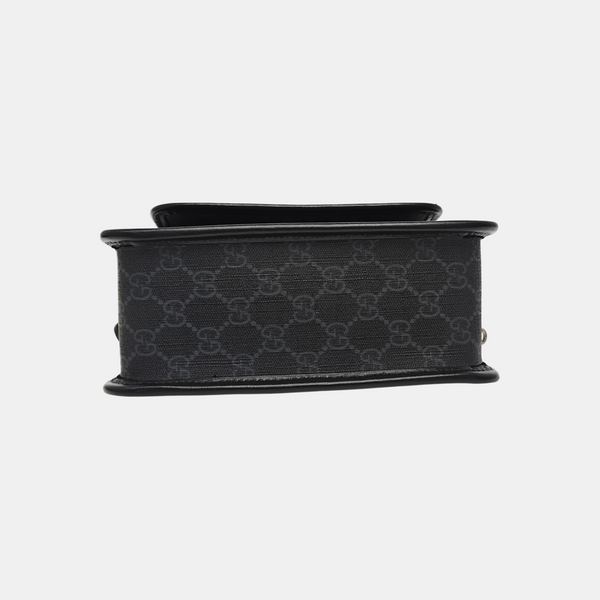 Monogram Coated Canvas Shoulder Bag Black