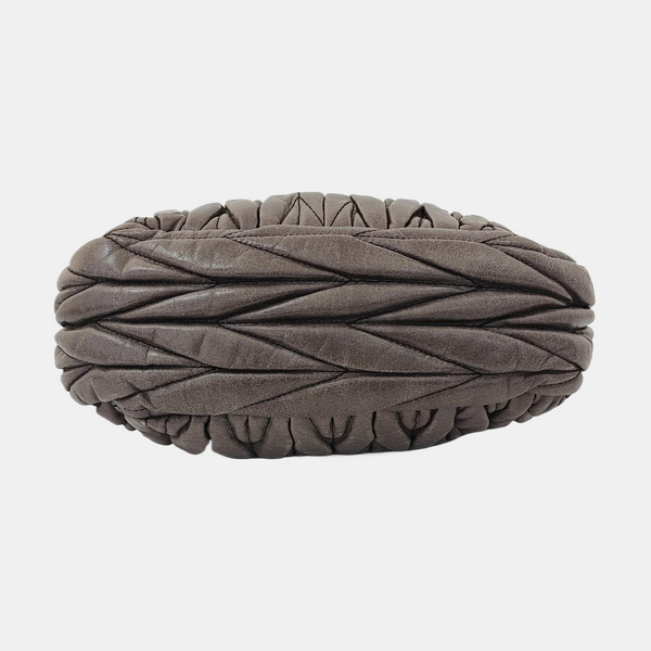 Miu Coffer Quilted Lambskin Gray