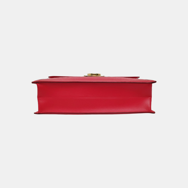 Quilted Leather Shoulder Bag Red