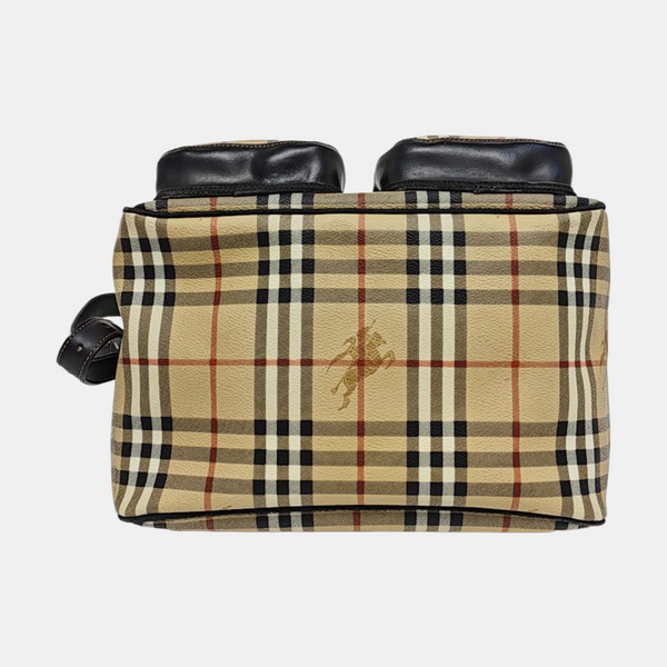 Coated Canvas Shoulder Bag Beige
