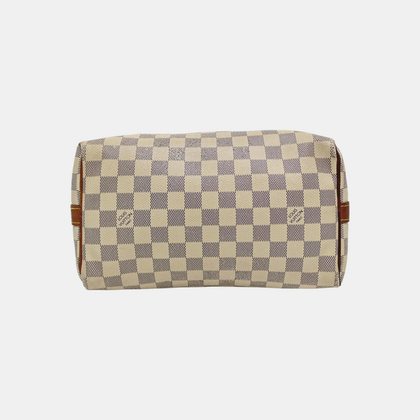 SPEEDY 25 Damier Azur Coated Canvas White