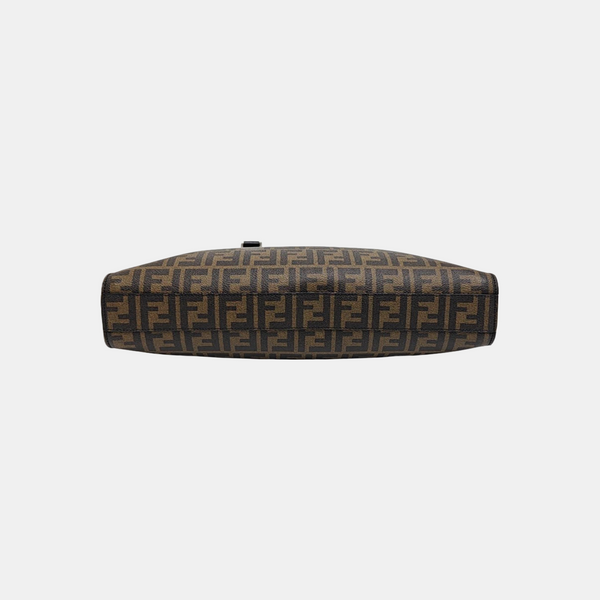 Coated Canvas Shoulder Bag Brown