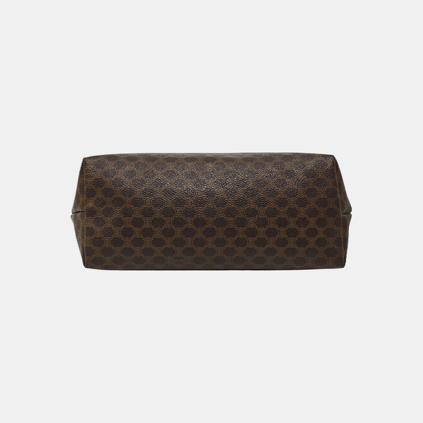 Coated Canvas Clutch Brown