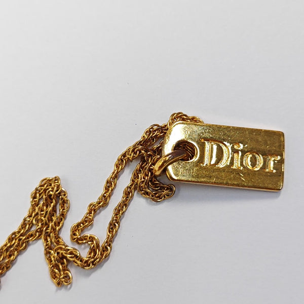 Dog Tag Metal Gold Necklace