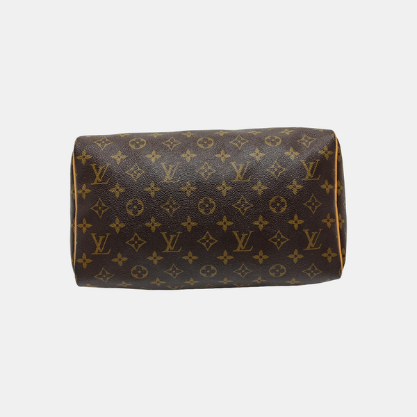 Authenticated pre-owned SPEEDY 30 Monogram Coated Canvas Brown - Top Handle Bag at Looply