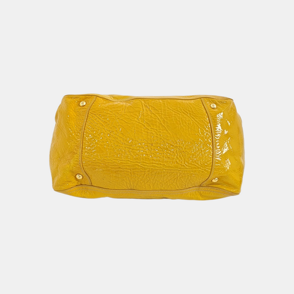 Patent Leather Shoulder Bag Yellow