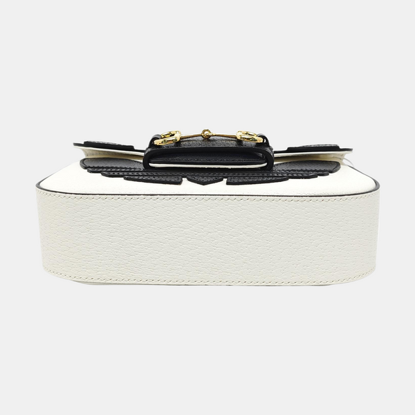 Authenticated pre-owned Horsebit 1955 Mini Calfskin White - Shoulder Bag at Looply