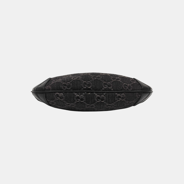 Horsebit Slim Small Monogram Denim Gray
