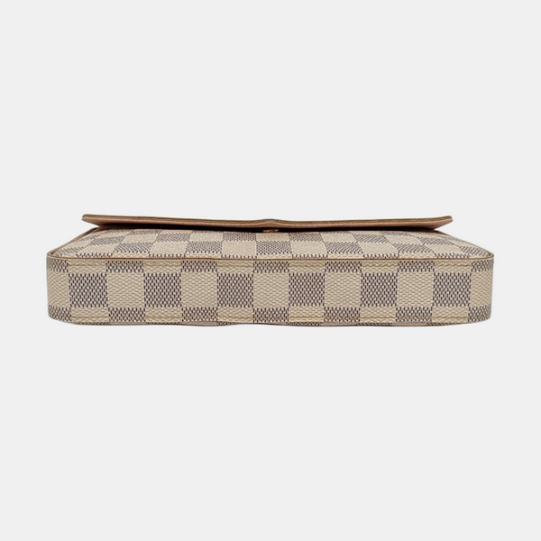 Authenticated pre-owned FÉLICIE Damier Azur Coated Canvas White - Crossbody Bag at Looply