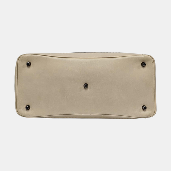 Coated Canvas Top Handle Bag Gray