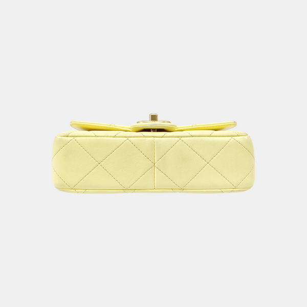 Quilted Lambskin Shoulder Bag Yellow