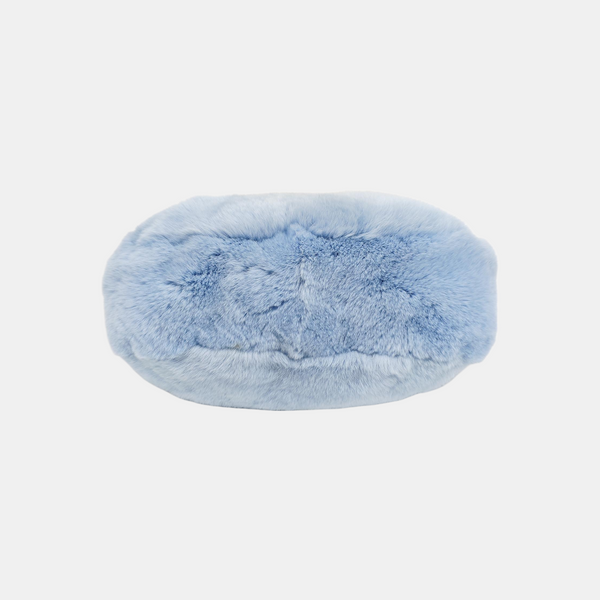 Rabbit Fur Top Handle Bag Blue
