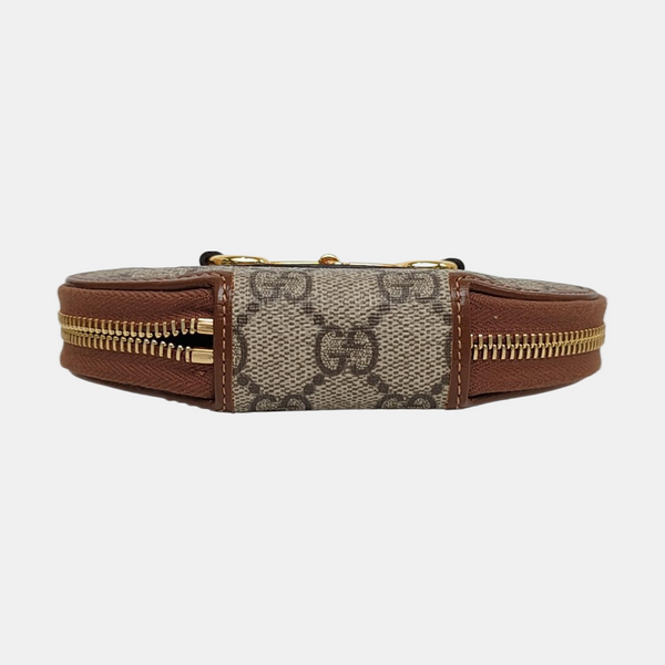 Authenticated pre-owned Horsebit 1955 Monogram Coated Canvas Beige Coin Purse - Coin Purse at Looply