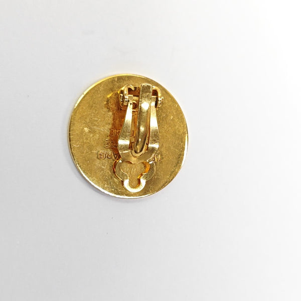 Sellier Metal Gold Clip On Earrings