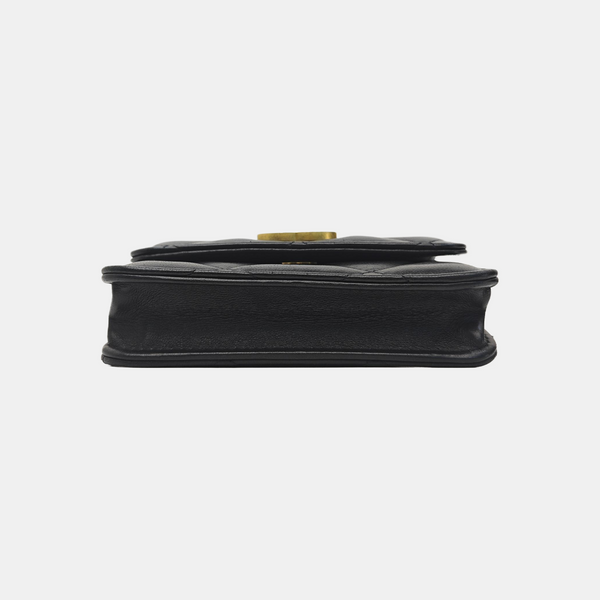 Quilted Lambskin Shoulder Bag Black