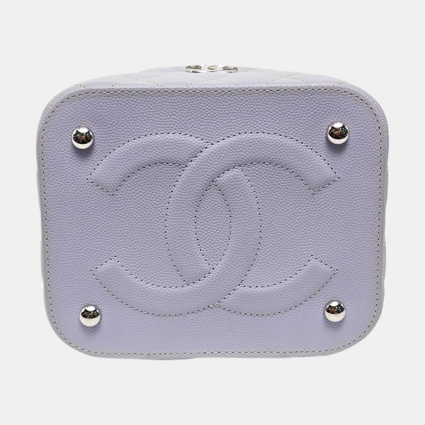 TRENDY CC Quilted Grained Calfskin Purple