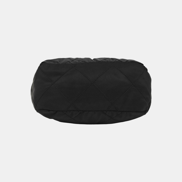 Quilted Nylon Shoulder Bag Black