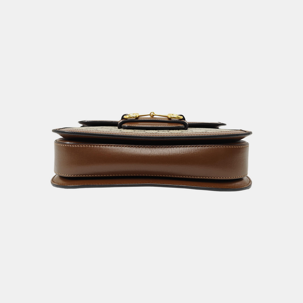 Horsebit 1955 Medium Monogram Coated Canvas Beige