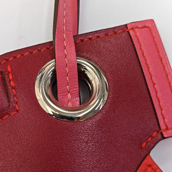 Leather Bag Charm Red