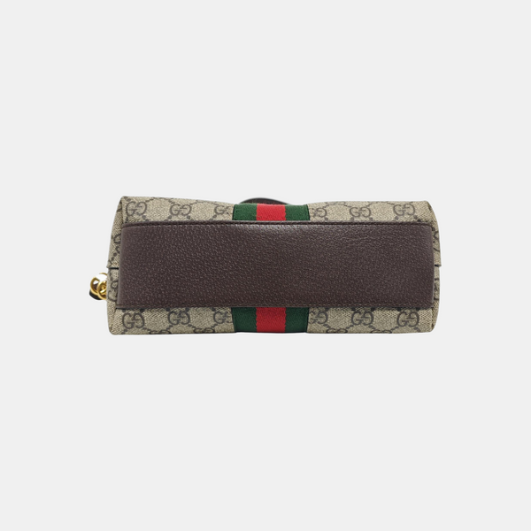 Ophidia Small Monogram Coated Canvas Beige