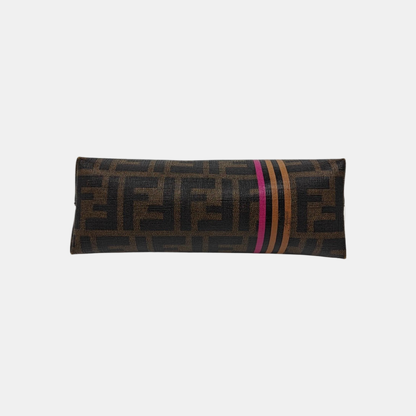 Coated Canvas Clutch Brown