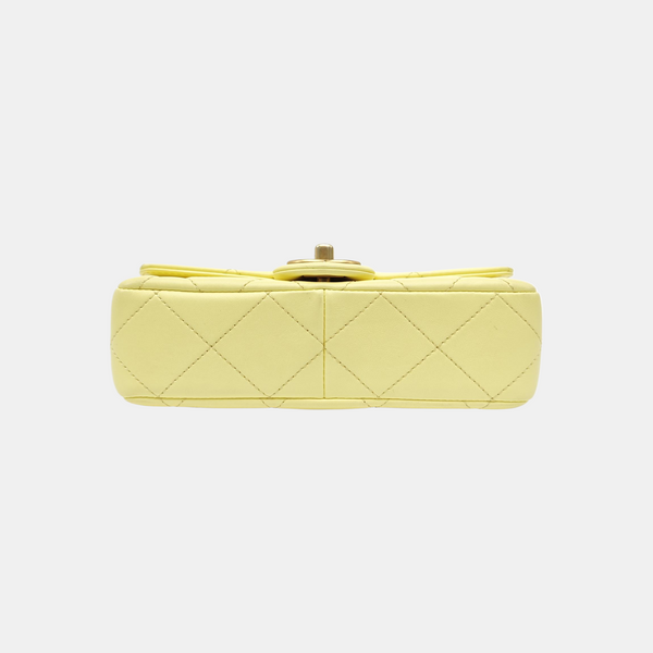 Quilted Lambskin Shoulder Bag Yellow