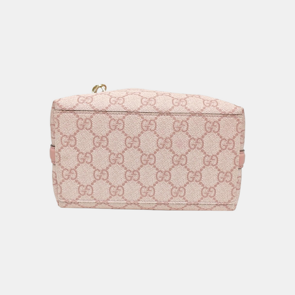 GG Emblem Small Monogram Coated Canvas Pink