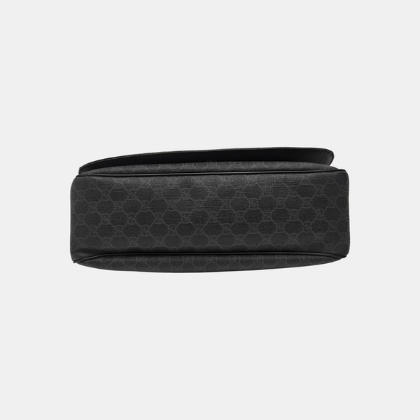 Monogram Coated Canvas Shoulder Bag Black