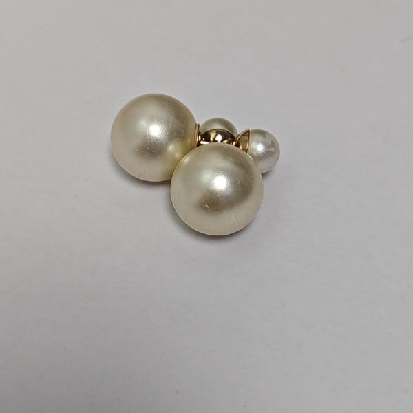 Dior Tribales Metal White Stud Earrings