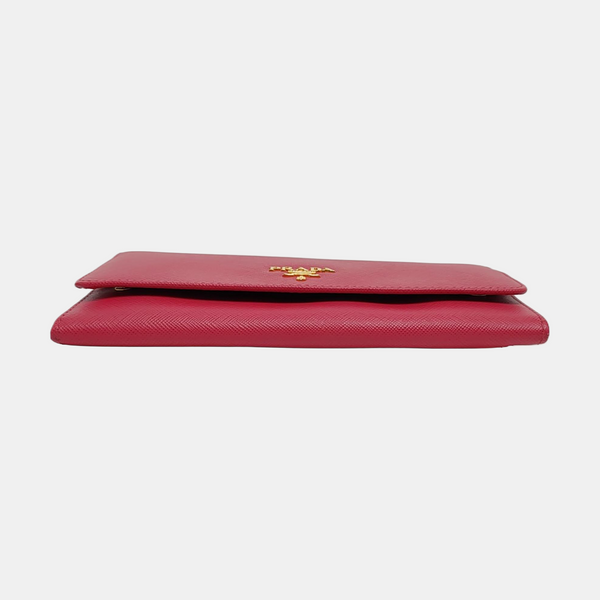 Fold Wallet Saffiano Calfskin Red Wallet